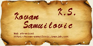 Kovan Samuilović vizit kartica